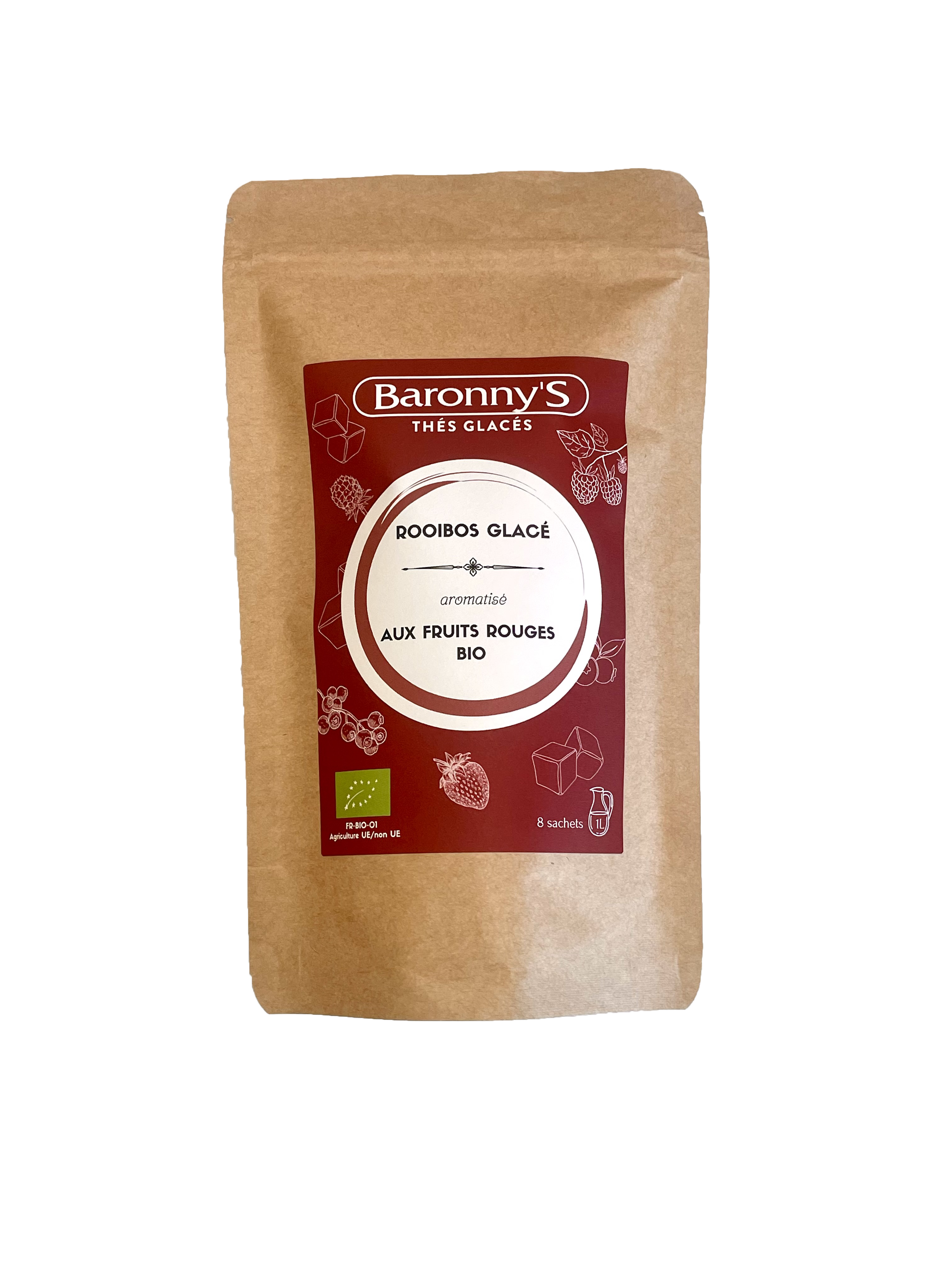 Organic Iced Rooibos Red Berry Flavor - Doypack of 8 sachets