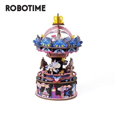 Robotime Caja de Música 3D Noche Estrellada AM44 11,4×11,4x19 cm