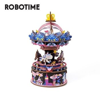 Robotime Boîte à Musique 3D Nuit Étoilée AM44 11,4×11,4x19 cm