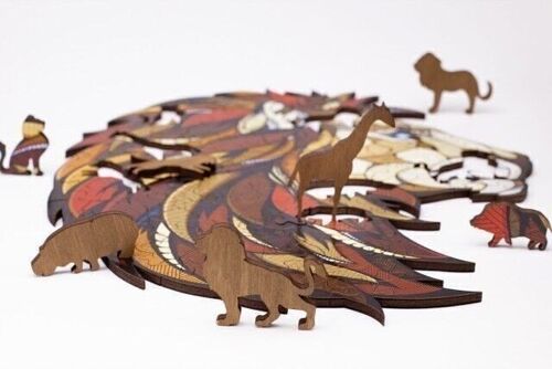 Eco-Wood-Art Wooden Jigsaw Puzzle, Lion, 1126, 31x28x0.5cm