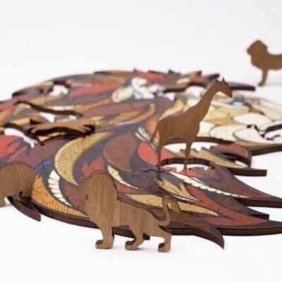 Eco-Wood-Art Puzzle en bois, Lion, 1126, 31x28x0.5 cm