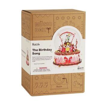 Rolife DIY Boîte à musique 3D The Birthday Song AM42 11,3×11,3×15,5 cm 4