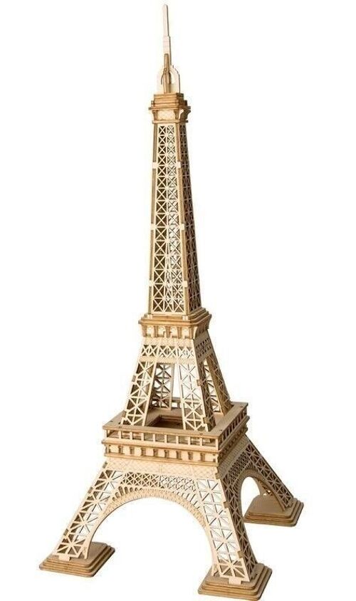 DIY 3D Wooden Puzzle Eiffel Tower, Robotime, TG501, 16.5×16.5×36.5cm