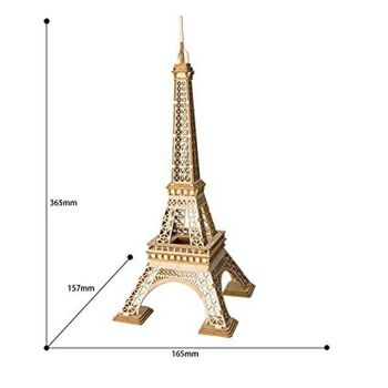 Puzzle 3D en bois DIY Tour Eiffel, Robotime, TG501, 16.5×16.5×36.5 cm 2