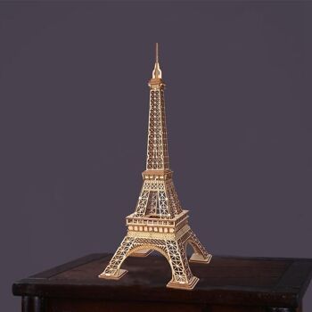 Puzzle 3D en bois DIY Tour Eiffel, Robotime, TG501, 16.5×16.5×36.5 cm 3
