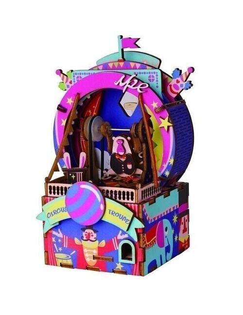 Muziekdoos Hout DIY 3D Puzzel Amusement Park, Robotime, AMD41, 10,9×8,4×15,5 cm