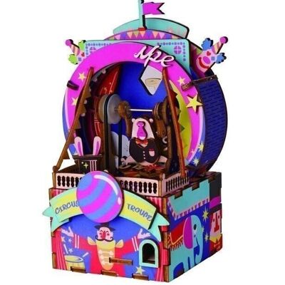 Caja de música Madera DIY 3D Puzzle Parque de atracciones, Robotime, AMD41, 10,9×8,4×15,5 cm
