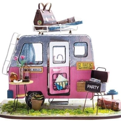 Casa de bricolaje Happy Camper, Robotime, DGM04, 20×13,5x15cm