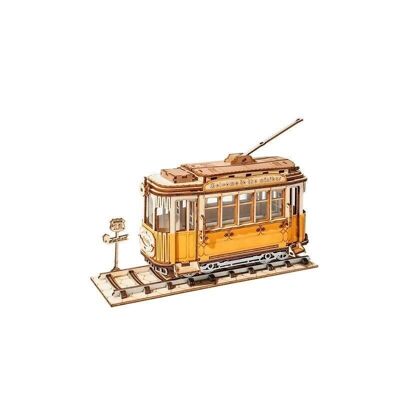 DIY Puzzle de Madera 3D Tranvía, Robotime, TG505, 18×5.8x14cm