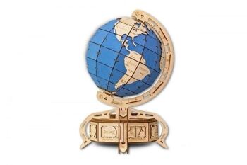 DIY EWA Puzzle 3D en Bois Globe Bleu, 396, 505x320x320mm 1