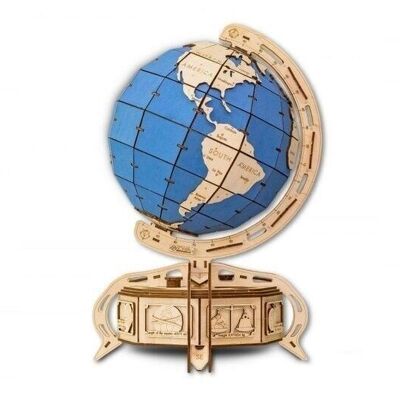 DIY EWA 3D Wooden Puzzle Globe Blue, 396, 505x320x320mm