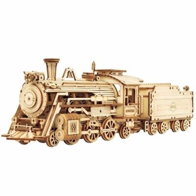 Puzzle de madera 3D DIY Prime Steam Express, Robotime, MC501, 30.7×6.7×8.2cm