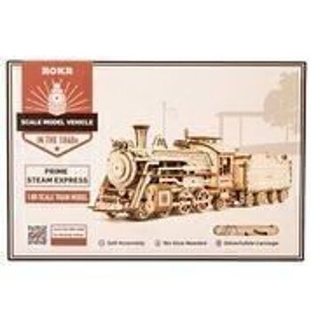 Puzzle 3D en bois DIY Prime Steam Express, Robotime, MC501, 30.7×6.7×8.2 cm 4