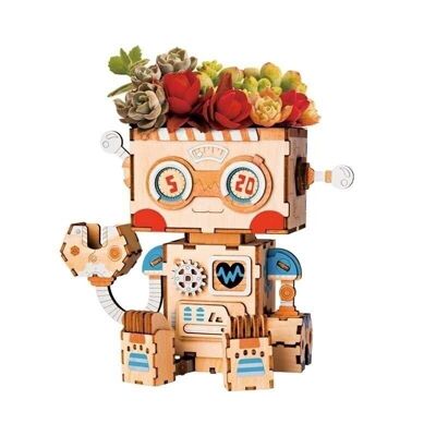 Robot pot de fleurs bricolage, Robotime, FT761, 18×13,6×15,5 cm