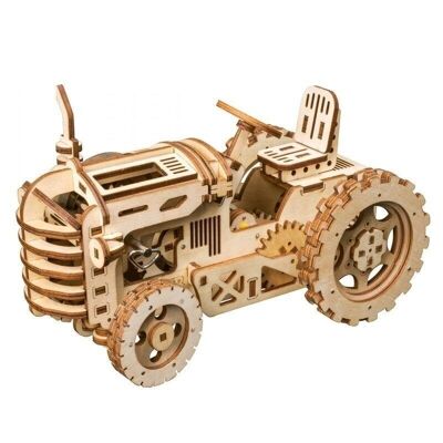 Puzzle en bois DIY Tracteur 3D, Robotime, LK401, 23.8×11.8x14cm.