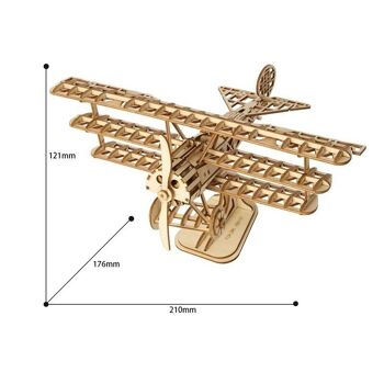 Avion puzzle en bois 3D bricolage, Robotime, TG301, 21×17.6×12.1 cm 2