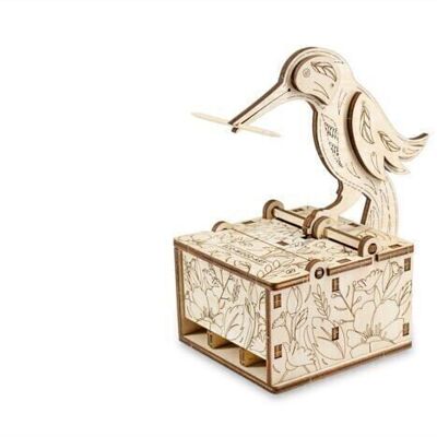 Mangiatoia per uccelli puzzle in legno 3D fai da te in eco legno, 952, 8x12,5x14 cm