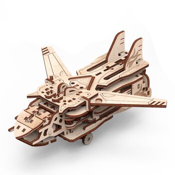 M. Playwood Puzzle 3D en Bois Transformateur Robot/Avion 7(10)X15(21)X20(24)cm. 2
