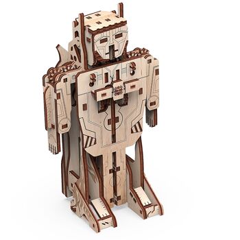 M. Playwood Puzzle 3D en Bois Transformateur Robot/Avion 7(10)X15(21)X20(24)cm. 4