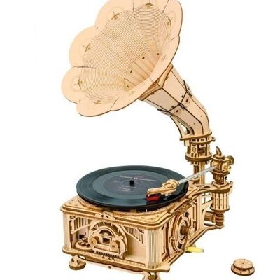DIY Wooden Puzzle 3D Classical Gramophone, Robotime, LKB01, 22.6×26.1×42.9cm