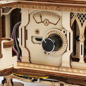 Puzzle en bois bricolage Gramophone classique 3D, Robotime, LKB01, 22.6×26.1×42.9 cm 5