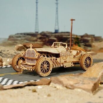 Puzzle en bois DIY Voiture de Grand Prix 3D, Robotime, MC401, 18.9x8x6 cm 3