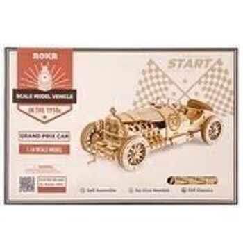 Puzzle en bois DIY Voiture de Grand Prix 3D, Robotime, MC401, 18.9x8x6 cm 4