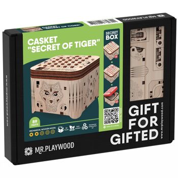 M. Playwood Puzzle 3D en Bois Boîte à Secrets du Tigre 3