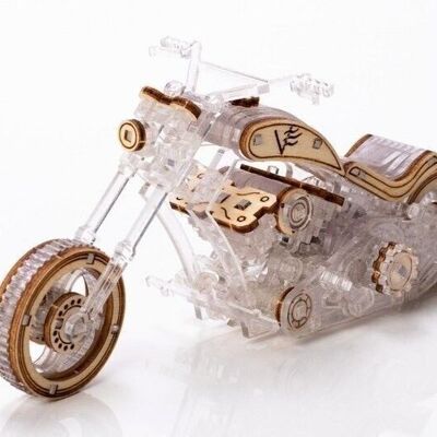 DIY Lace Models Wooden 3D Model Building Kit Chopper-V1, AKV-01, 14×4.1×6.2cm