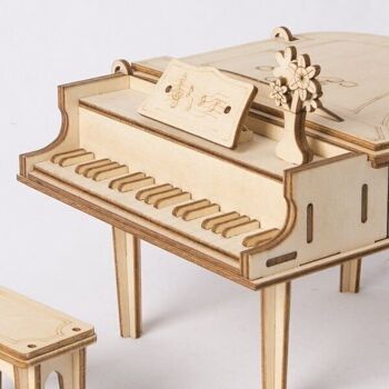 Puzzle 3D en bois DIY, instrument de musique, piano, Robotime, TG402, 12.5x11x13.2xcm 2