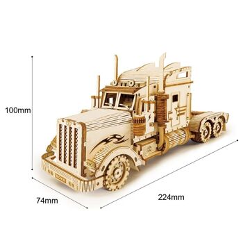 Puzzle en bois bricolage camion lourd 3D, Robotime, MC502, 22.4×7.3×10cm 2