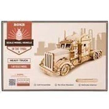 Puzzle en bois bricolage camion lourd 3D, Robotime, MC502, 22.4×7.3×10cm 5