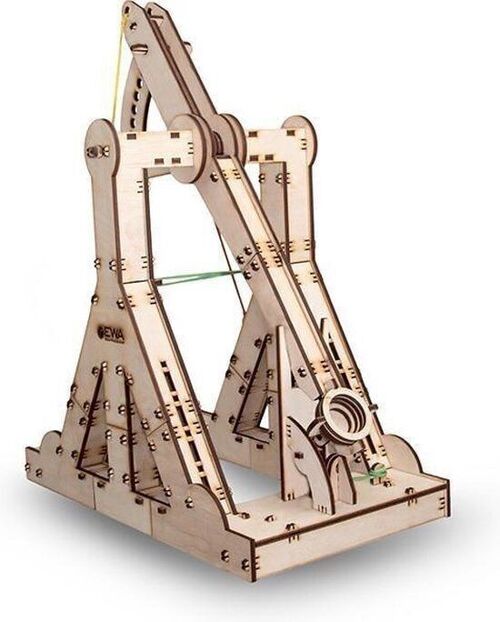 DIY Eco Wood Art 3D Mechanical Puzzle Trebuchet, 013, 30.5x18x37.7cm