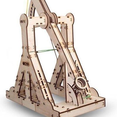 DIY Eco Wood Art 3D Mechanical Puzzle Trebuchet, 013, 30.5x18x37.7cm