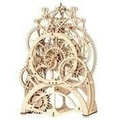Reloj colgante 3D con rompecabezas de madera para bricolaje, Robotime, LK501, 23.4×11.7×34.6cm.