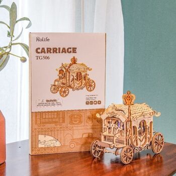 Chariot de puzzle en bois 3D DIY, Robotime, TG506, 15.5×8.5×12.5 cm 4