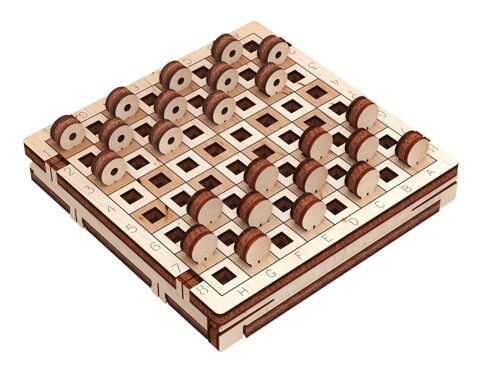 Mr. Playwood Game Checkers (checkers) 7.2x7.2x1.8cm