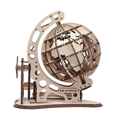 Herr. Playwood 3D-Puzzle-Globus aus Holz 35,6 x 24 x 37,5 cm.