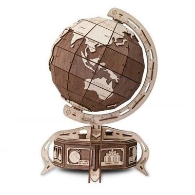 DIY EWA Puzzle de madera 3D globo terráqueo marrón 389 505x320x320mm