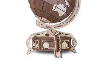 DIY EWA Puzzle 3D en bois globe marron 389 505x320x320mm 2