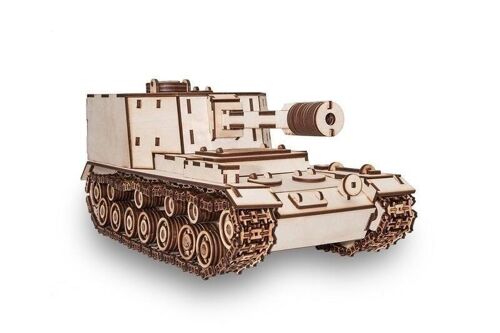 DIY Eco Wood Art 3D Wooden Puzzle Tank SAU-212, 068, L38xW17xH17.5cm