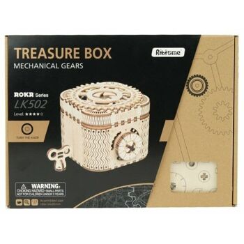 Boîte au trésor 3D puzzle en bois bricolage, Robotime, LK502, 12.4x8.5x10cm 4