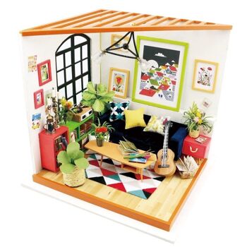 Salon de DIY House Locus, Robotime, DG106, 20,1 × 18,5 × 18,7 cm 1