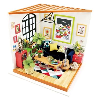 Salon de DIY House Locus, Robotime, DG106, 20,1 × 18,5 × 18,7 cm