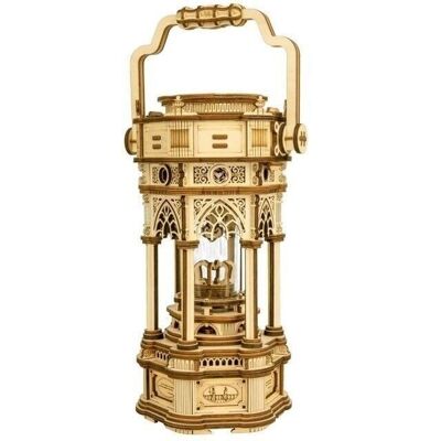 Music Box Wood DIY 3D Puzzle Victorian Lantern, Robotime, AMK61, 14×11.5x30cm