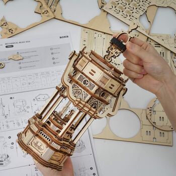 Achat Boîte à Musique Bois DIY Puzzle 3D Lanterne Victorienne