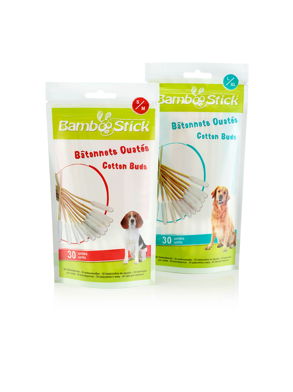 Packung mit 30 Bamboostick® Wattestäbchen