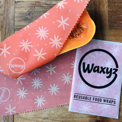 Vegan Reusable Wax Food Wraps. Medium Wraps. 4 Designs. 4 Colours
