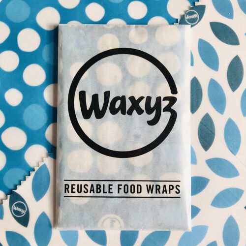 Vegan Reusable Wax Wraps – Pack. 1 x Medium + 1 x Large Waxyz Wraps. New Designs