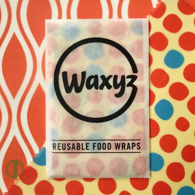 Vegane wiederverwendbare Wachswickel – Pack. 2 x große Waxyz Wraps. Neue Designs